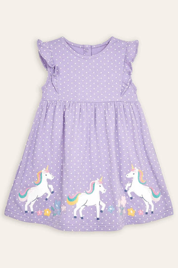 Appliqué Frill Shoulder Pretty Summer Jersey Dress - Mini Taylor